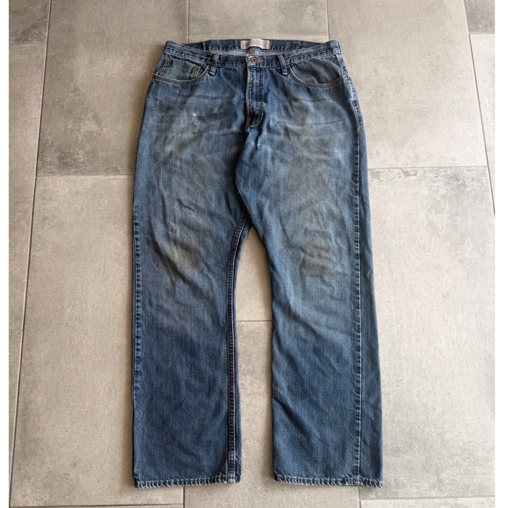 Vintage Wrangler Jeans Co Baggy Boot Cut Mens Blue Denim Jeans 36x32 Mid Wash